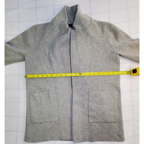 J Crew Size S Merino Wool Sweater Blazer Women’s Light Gray Knit Jacket Ca13 - Picture 5 of 8